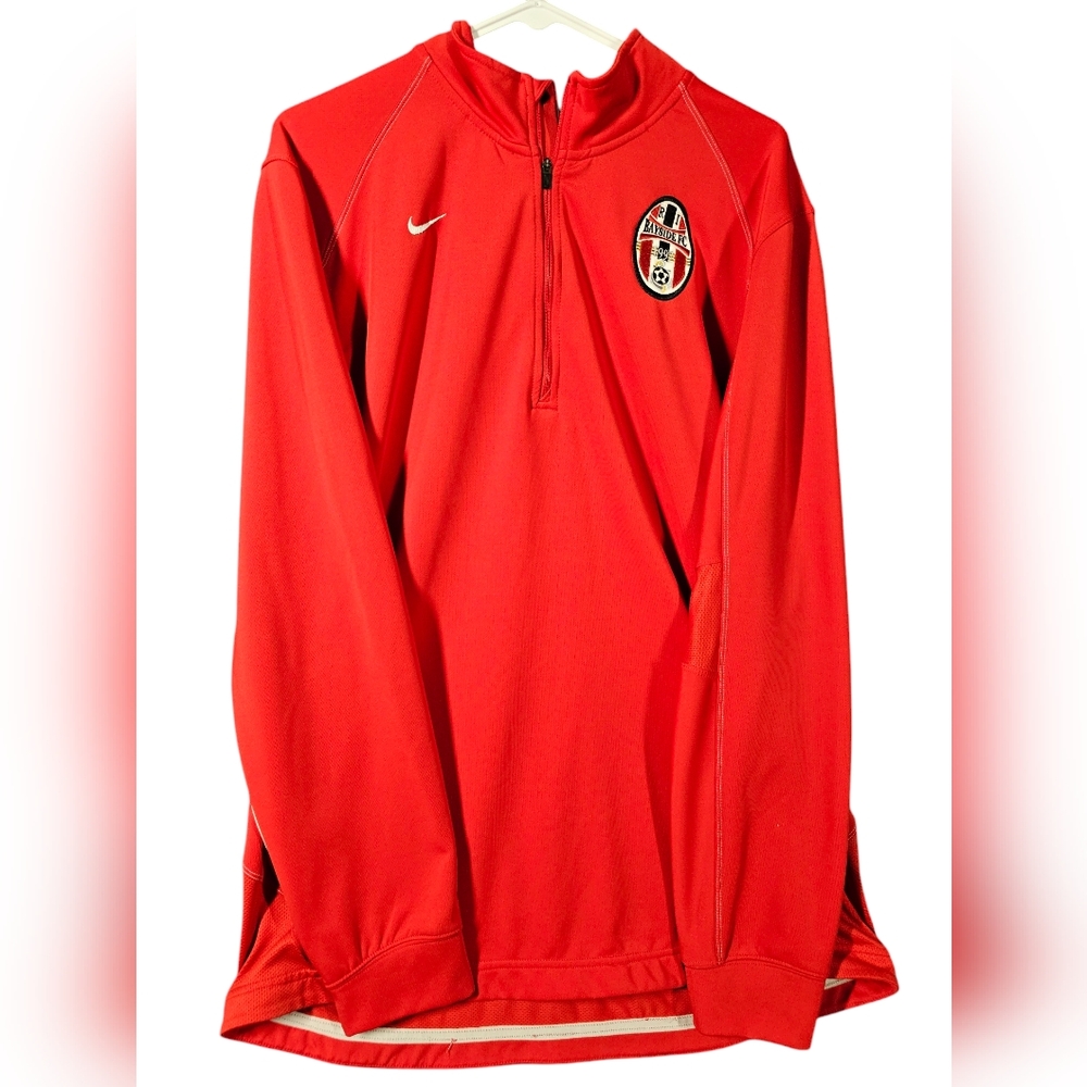 Nike Men's Large  1/4 Zip Dri-Fit Pullover‎ Athletic Top Red Lightweight Jacket